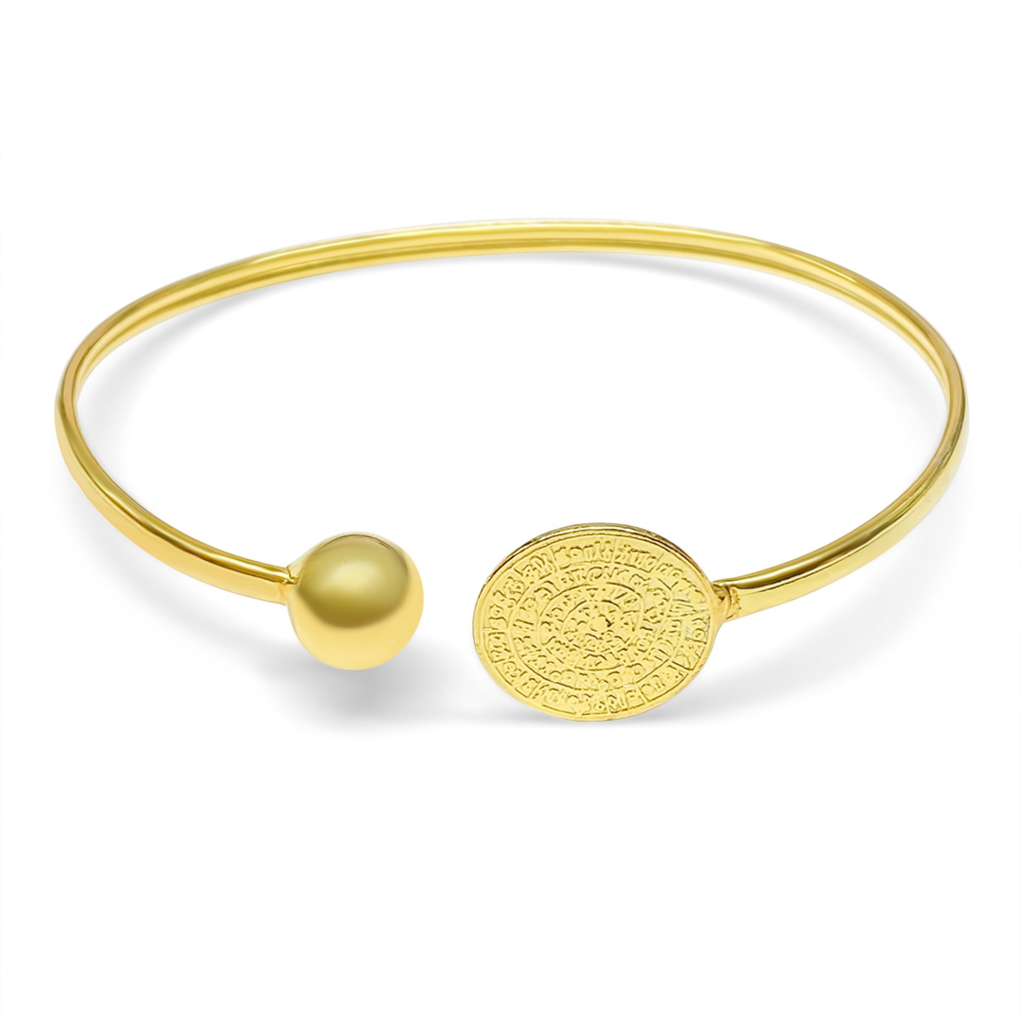 Gold plated adjustable Faistos Disc bracelet