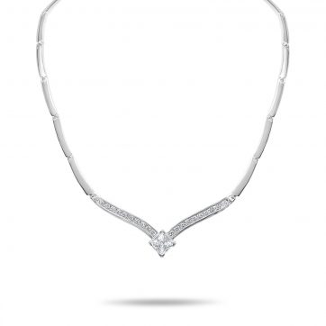 petsios Silver necklace with zircon stones