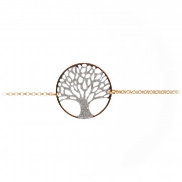 petsios Tree of life bracelet with glitter in rose gold