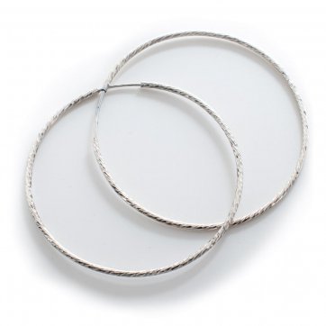 petsios Silver engraved hoops (52mm)