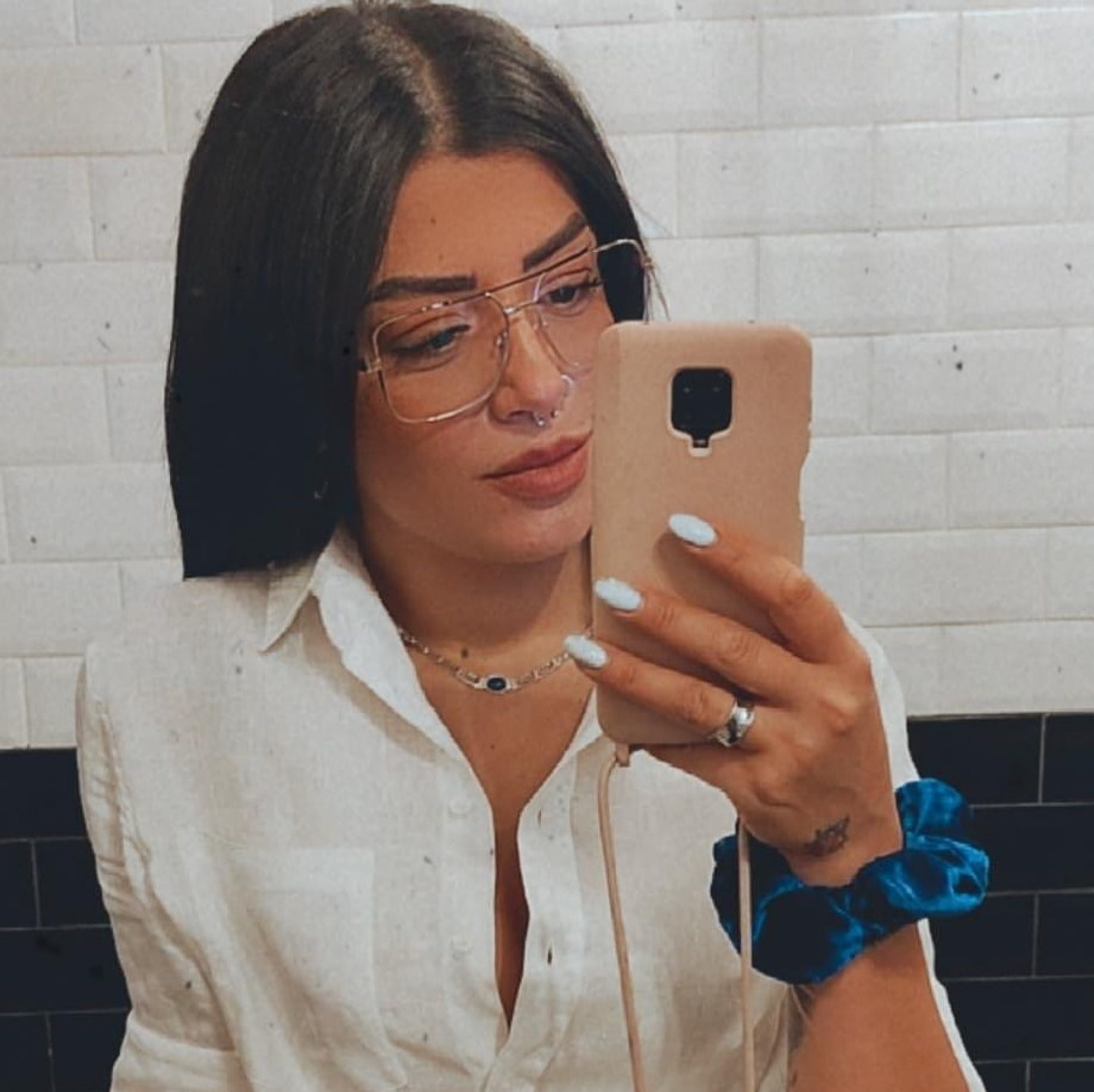 Κολιέ μαίανδρος με πέτρα λάπις λάζουλι