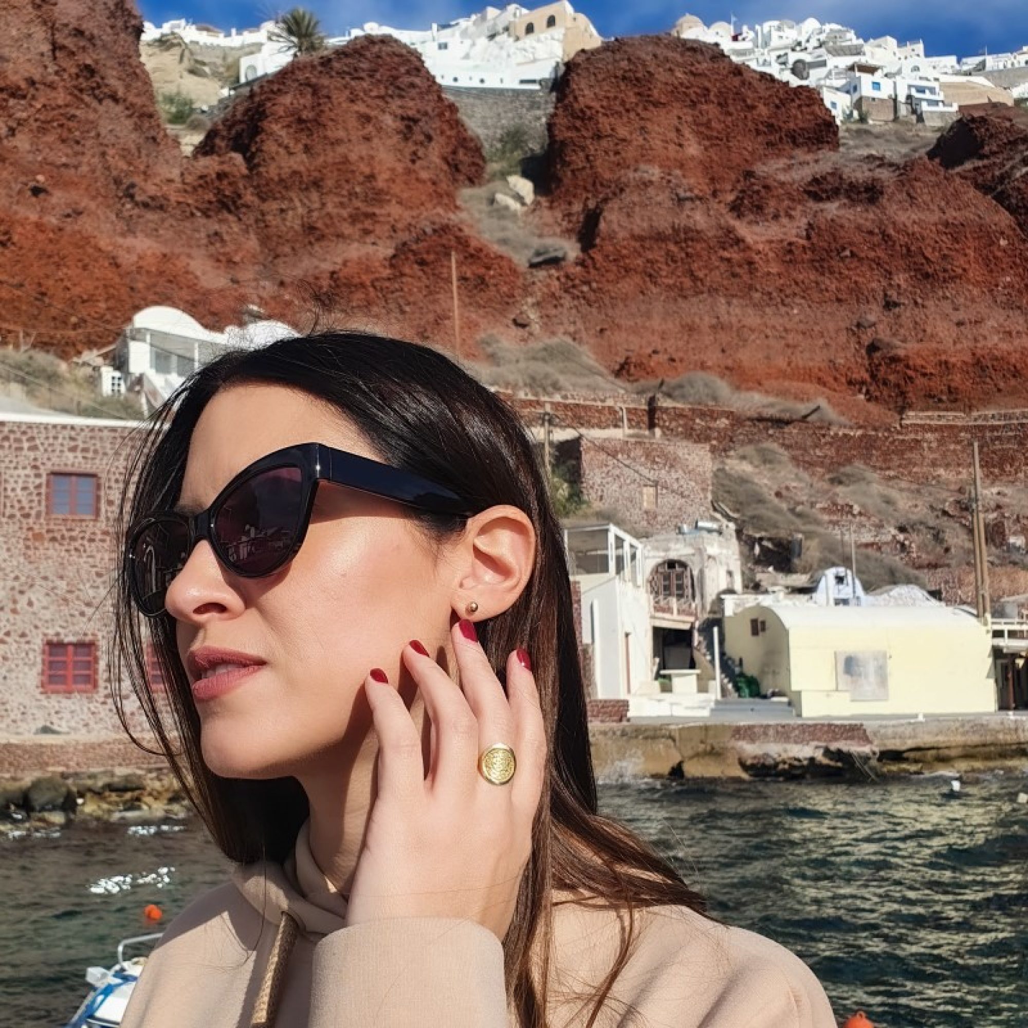 Gold plated Faistos Disc ring