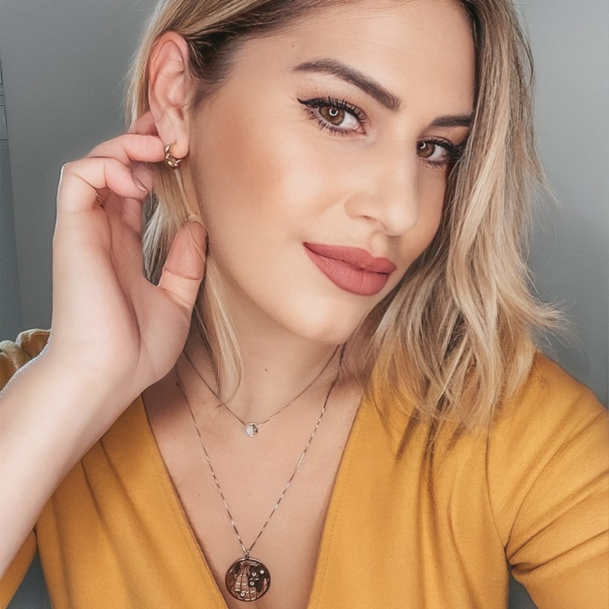 Κολιέ με χάντρα δίχρωμη τιρκουάζ