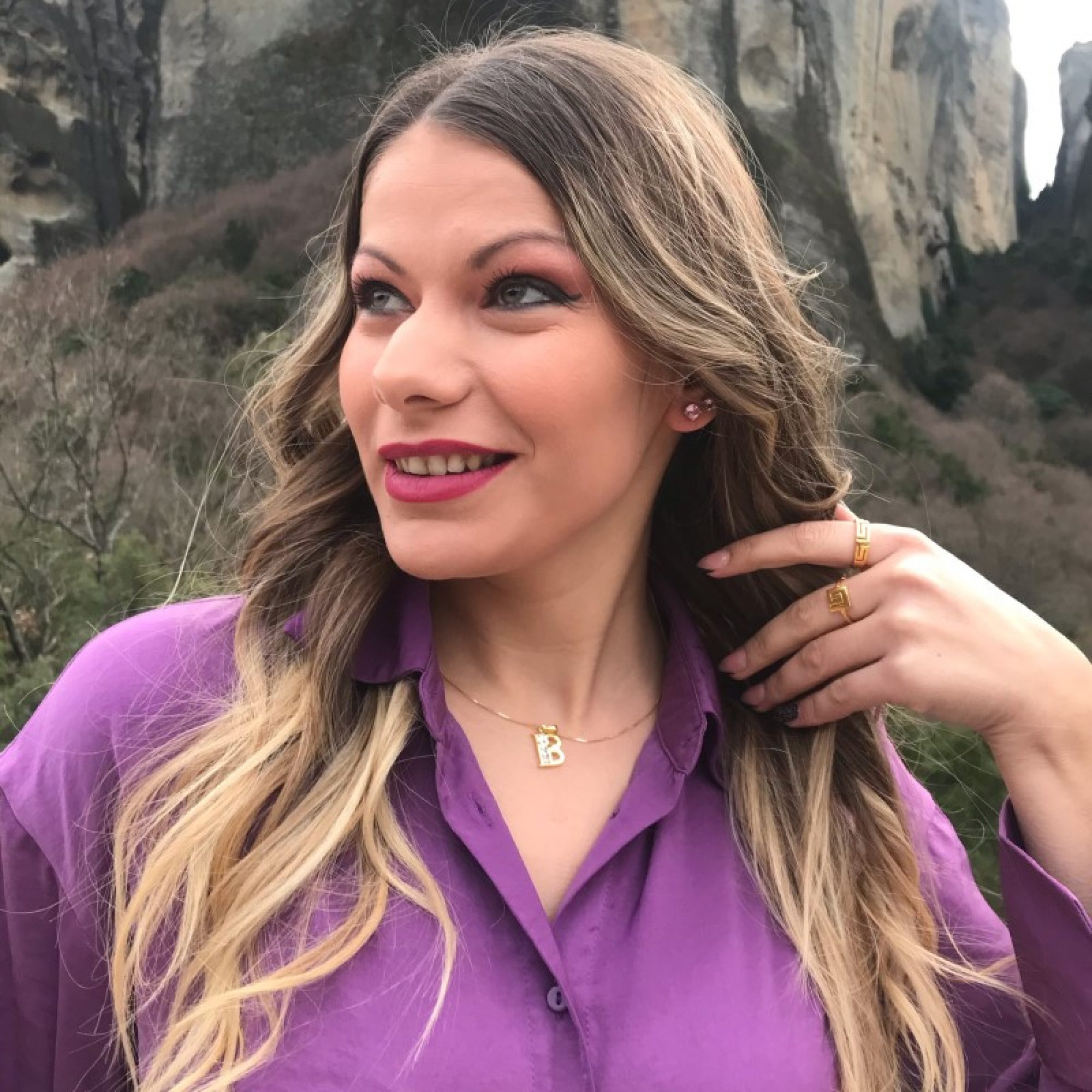 Gold plated meander ring