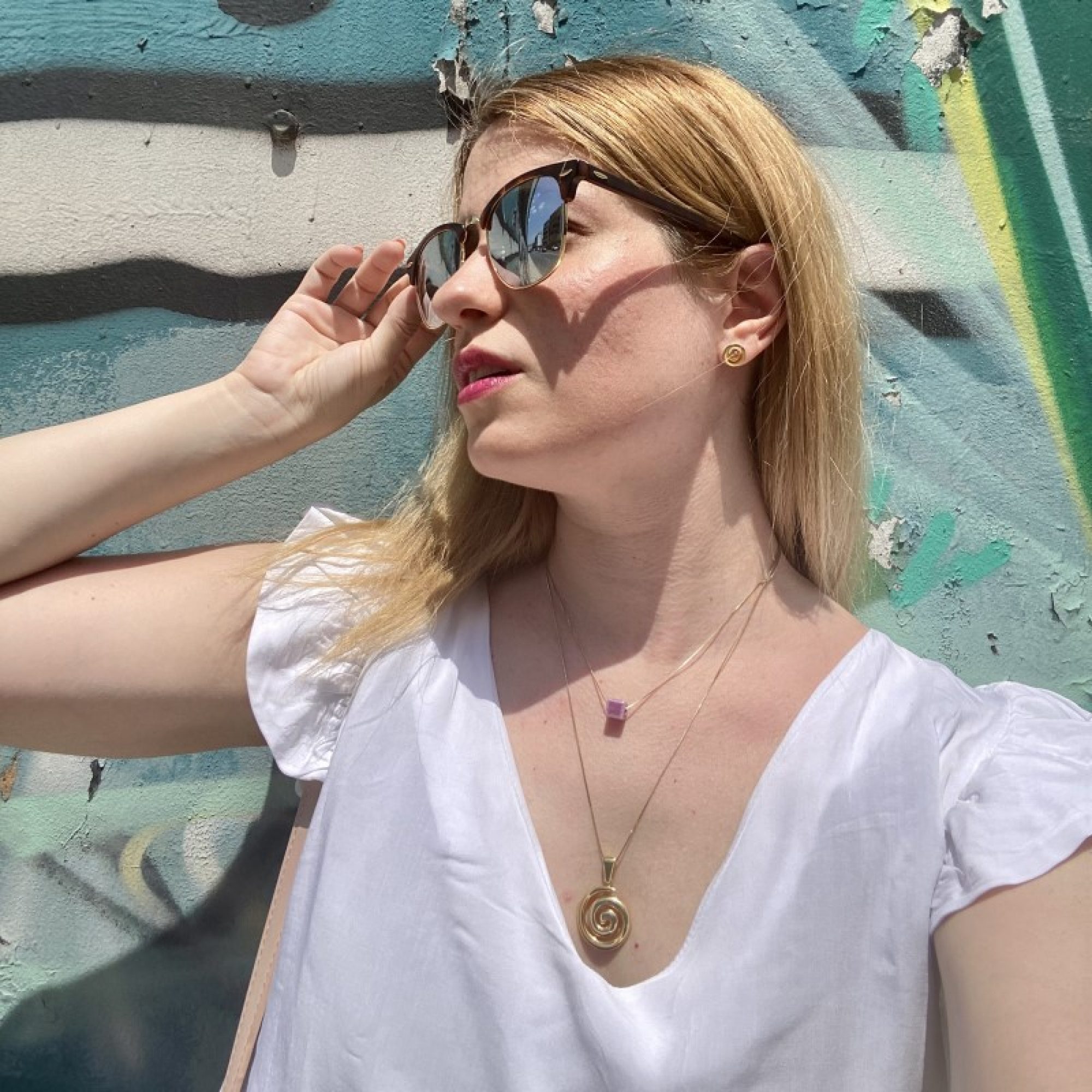 Σκουλαρίκια σπείρες καρφωτά επίχρυσα