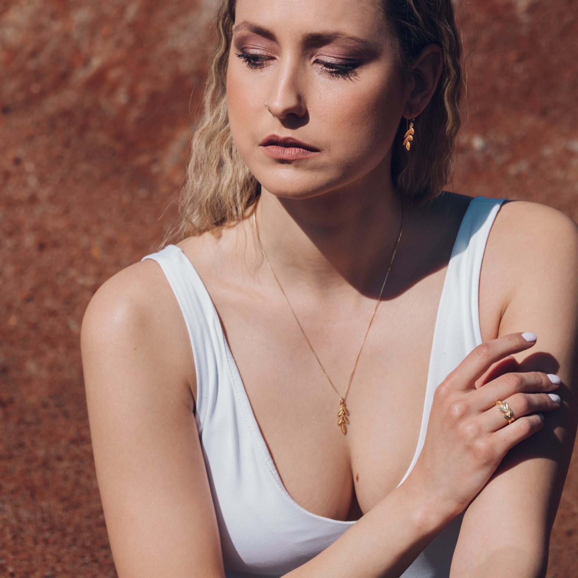 Olive branch gold plated set