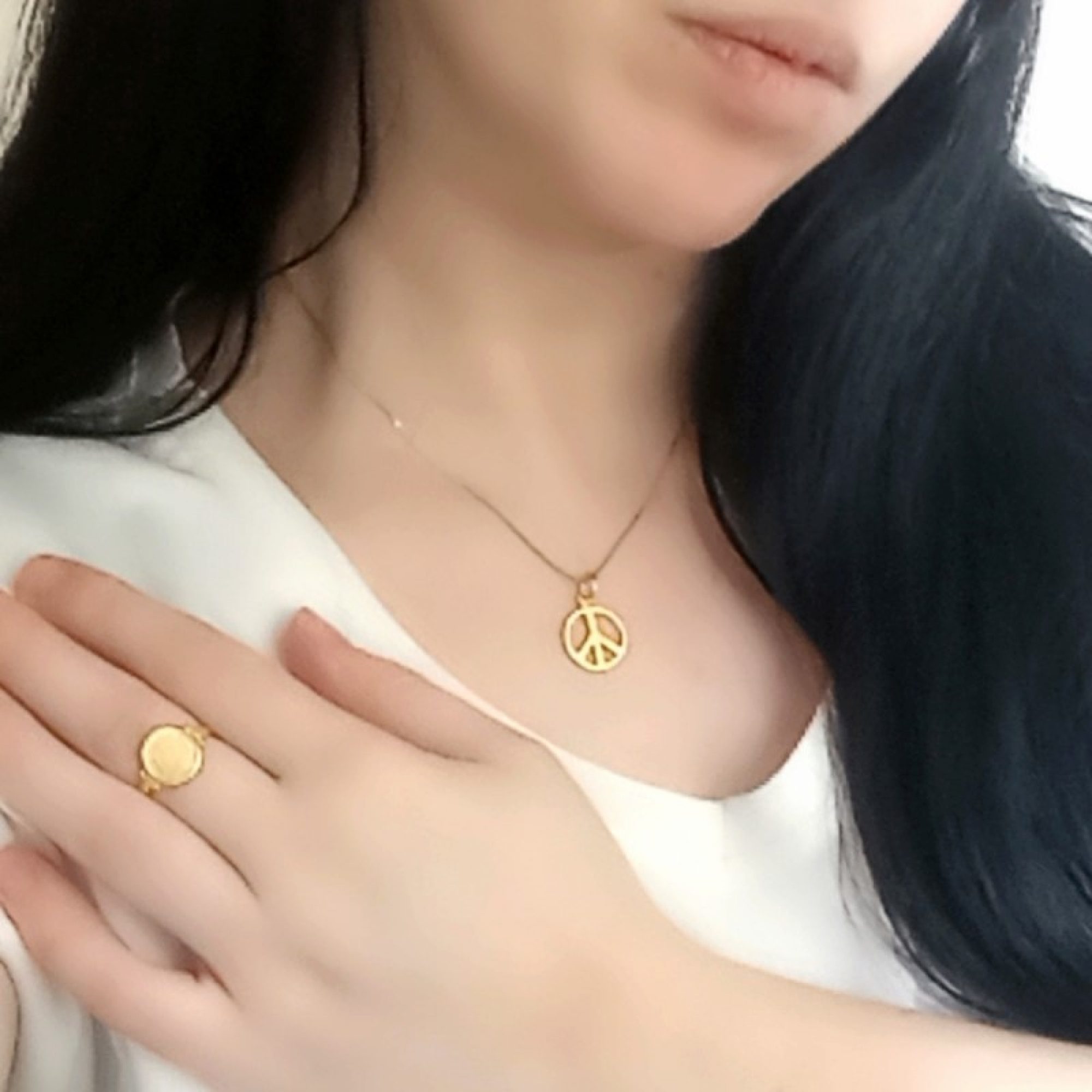 Κολιέ σήμα της ειρήνης επίχρυσο