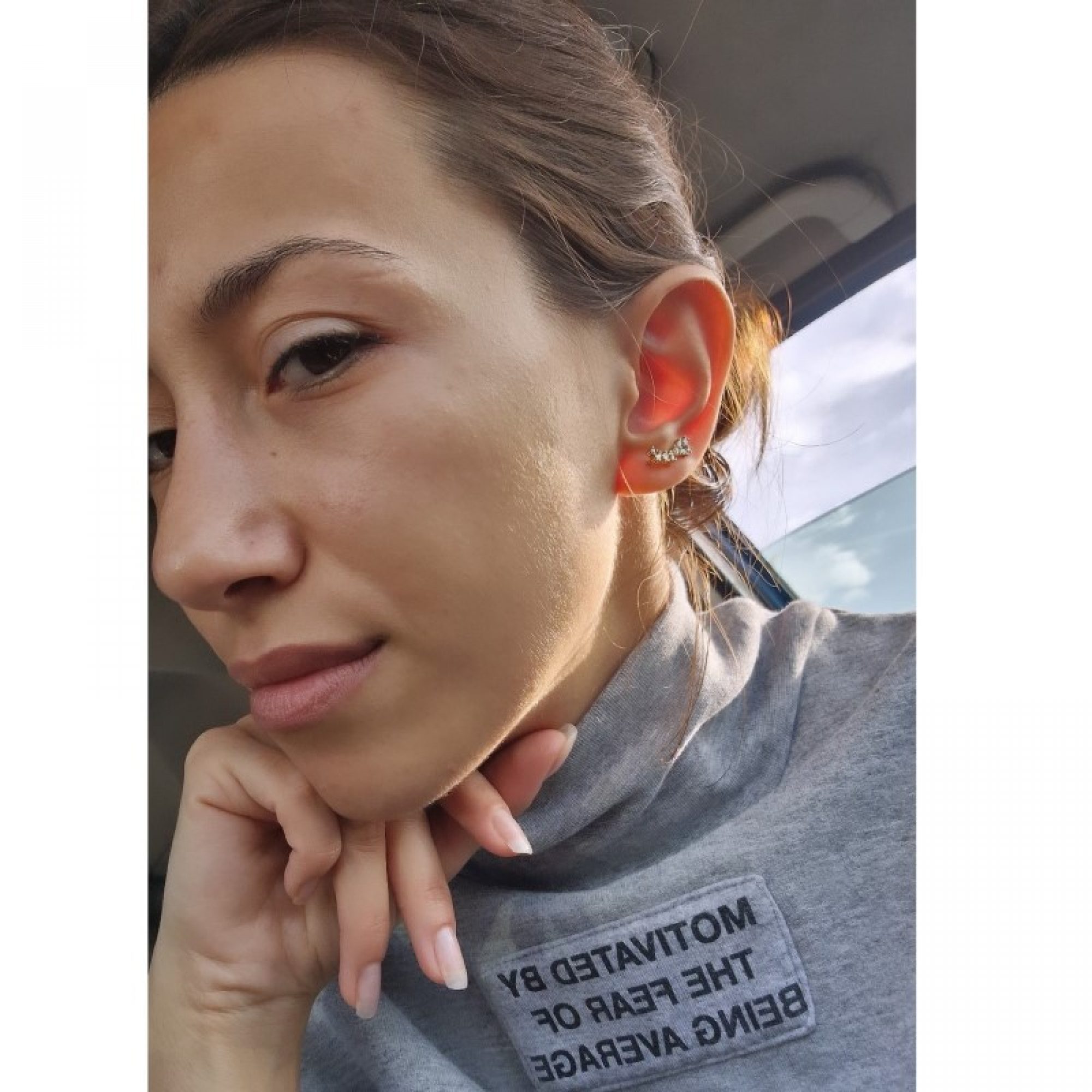 Σκουλαρίκια climbers με πέτρες ζιργκόν επίχρυσα