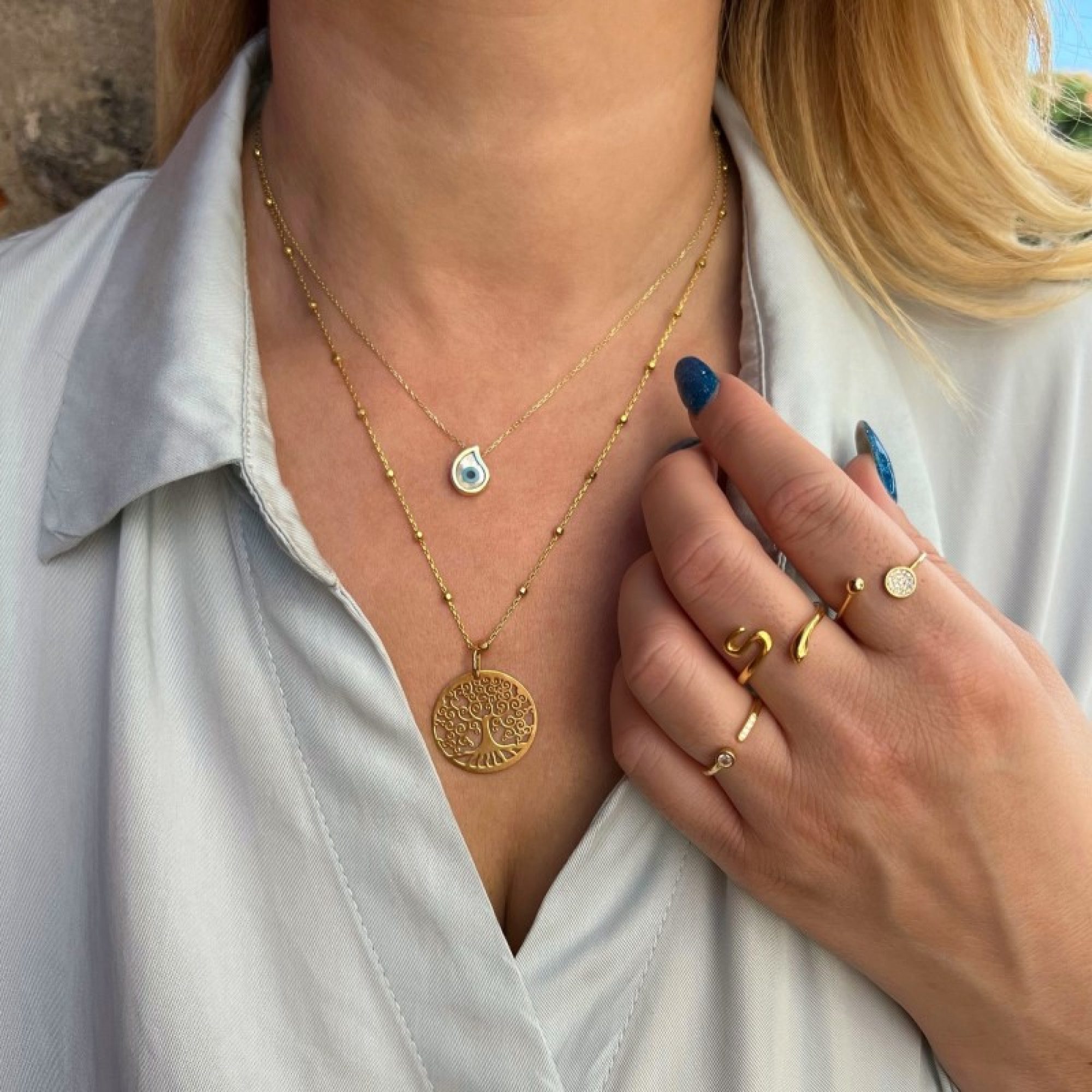 Κολιέ δέντρο της ζωής επίχρυσο