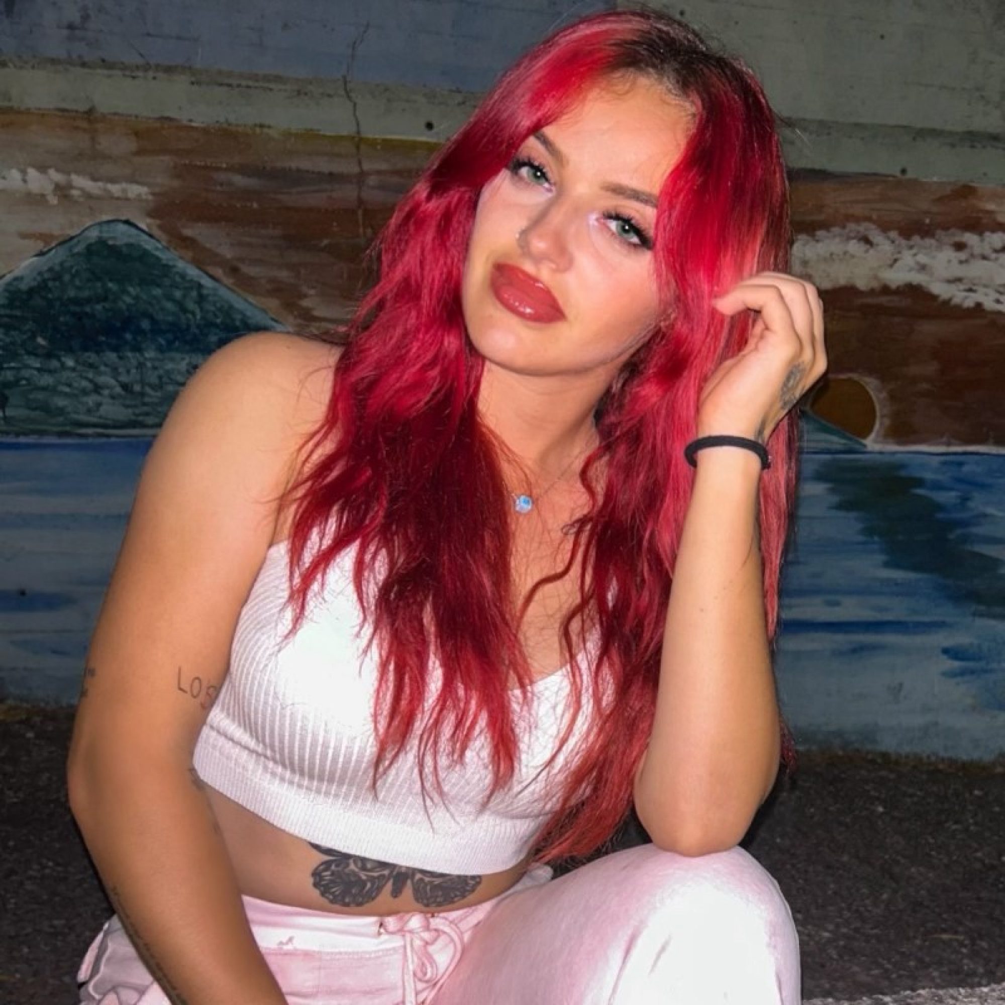 Light blue bead necklace