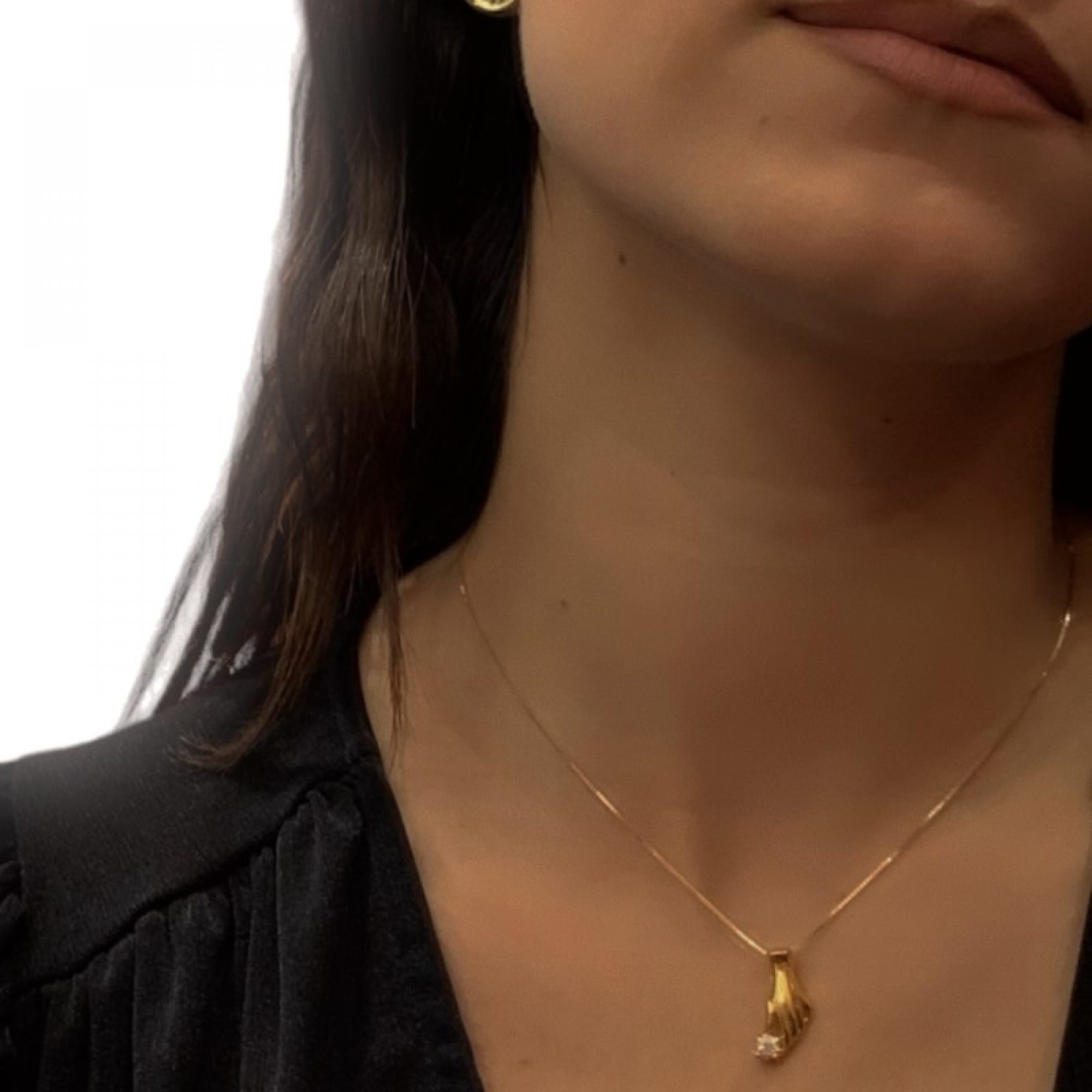 Επίχρυσο κολιέ με ζιργκόν πέτρα