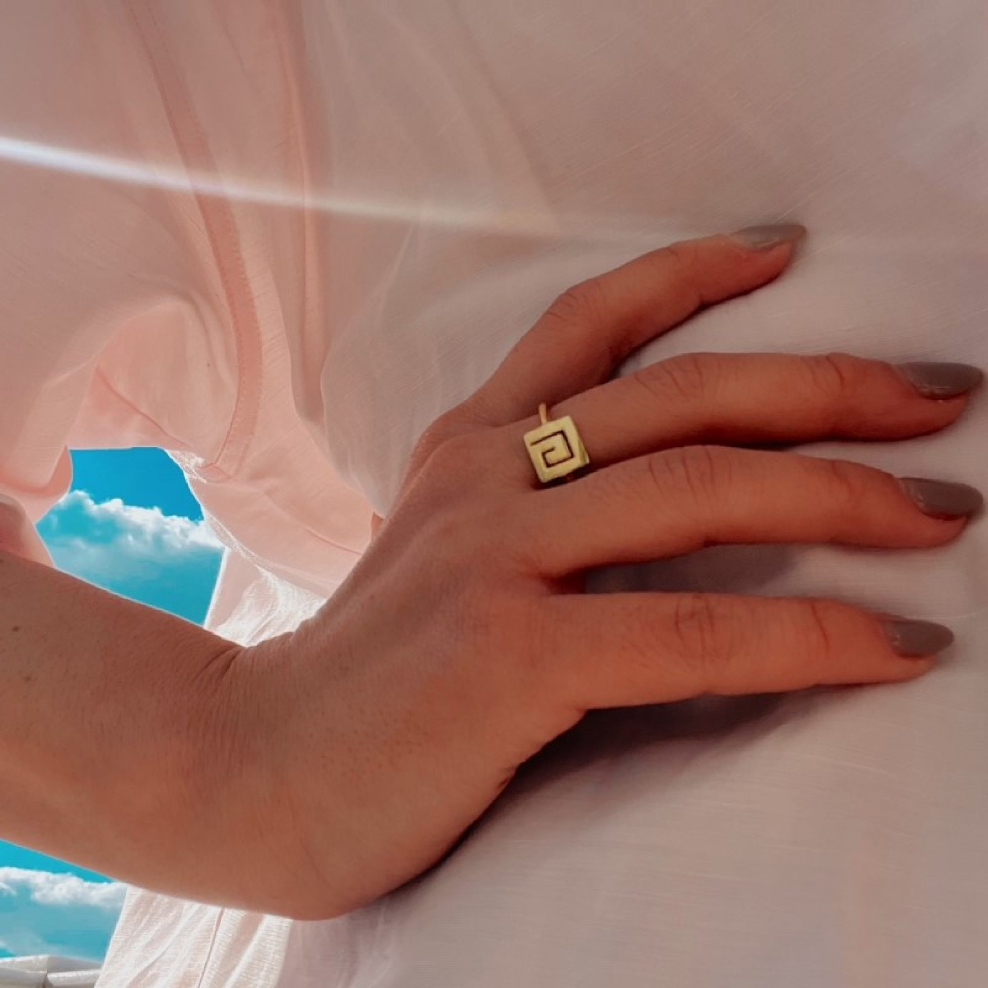 Δαχτυλίδι μαίανδρος επίχρυσο