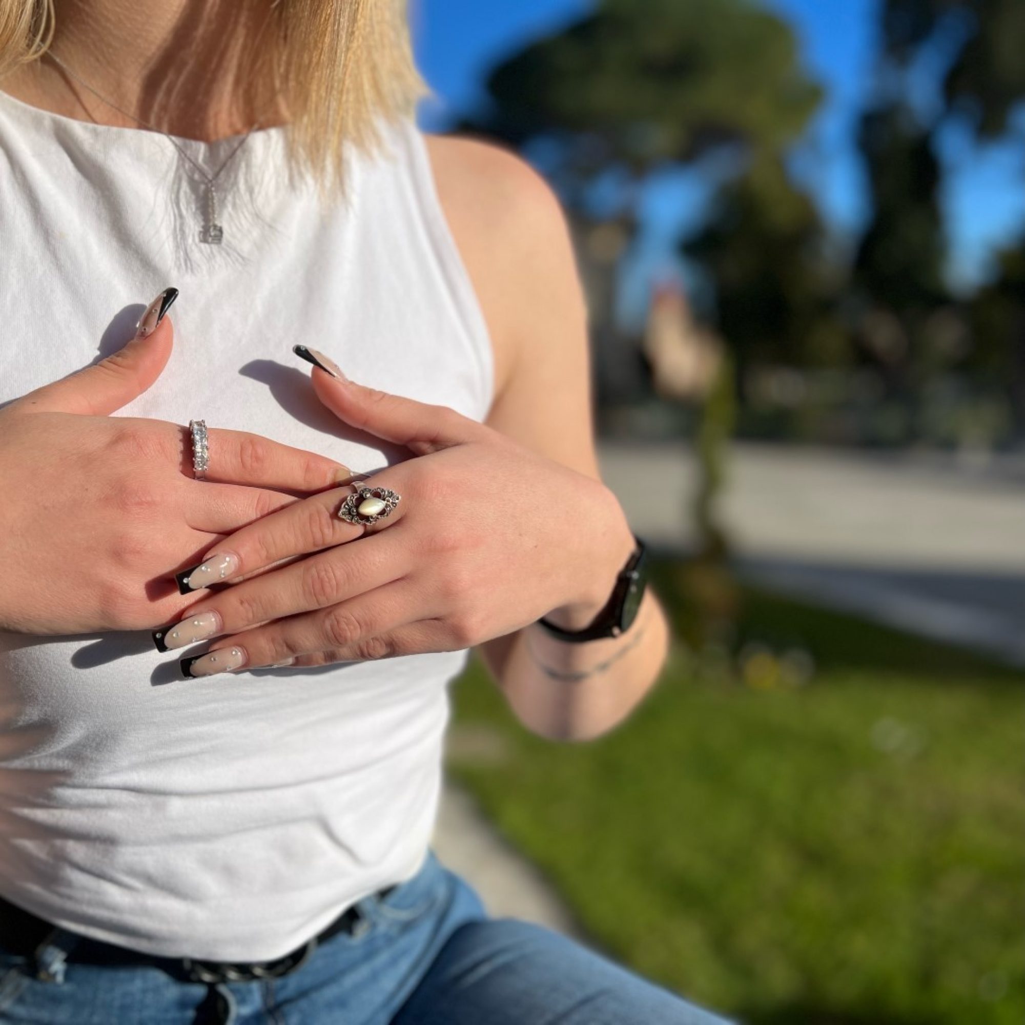 Κολιέ με πέτρα ζιργκόν και μαργαριτάρια