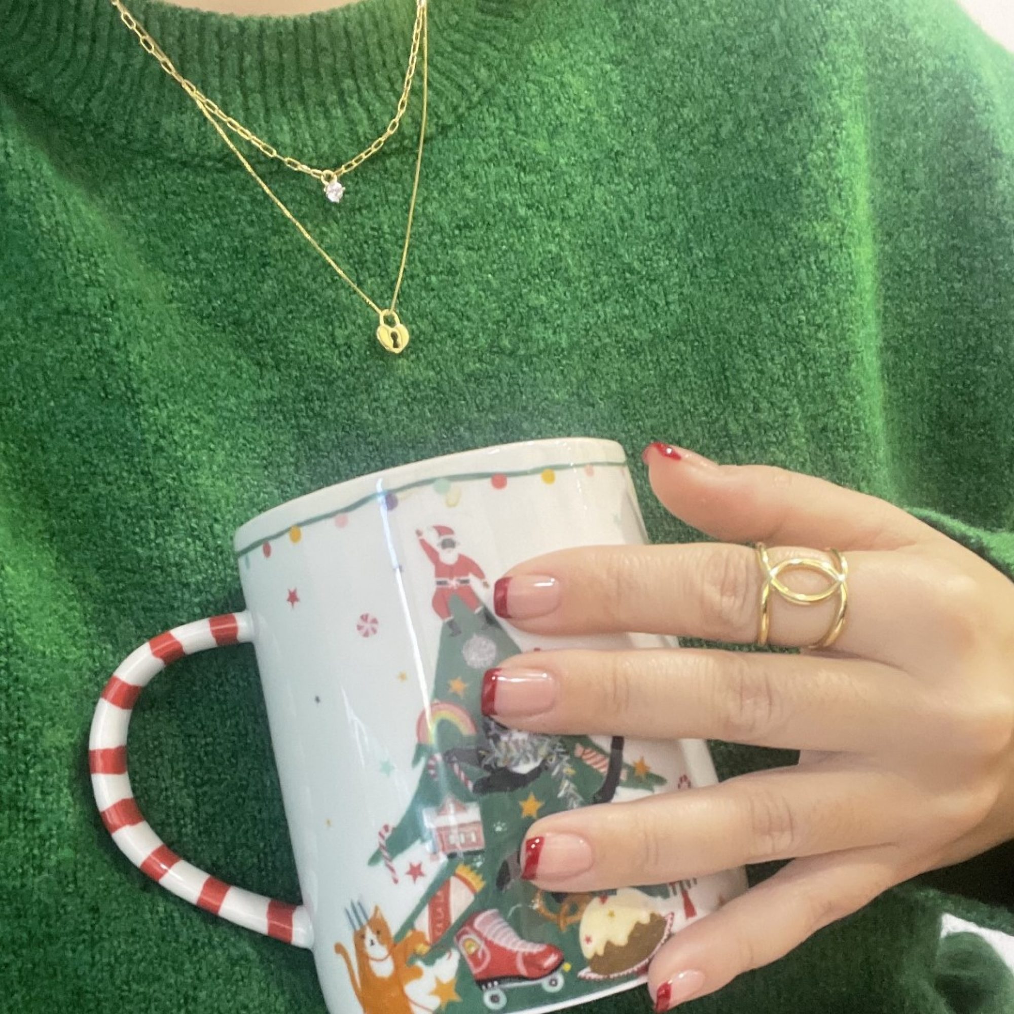 Διπλό κολιέ επίχρυσο με πέτρα ζιργκόν