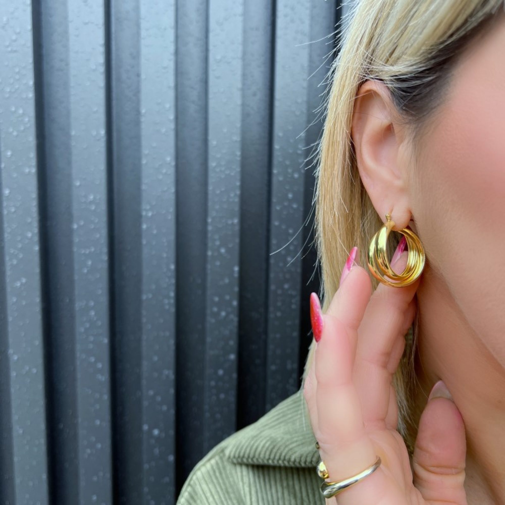 Κρίκοι επίχρυσοι διπλοί (25mm)