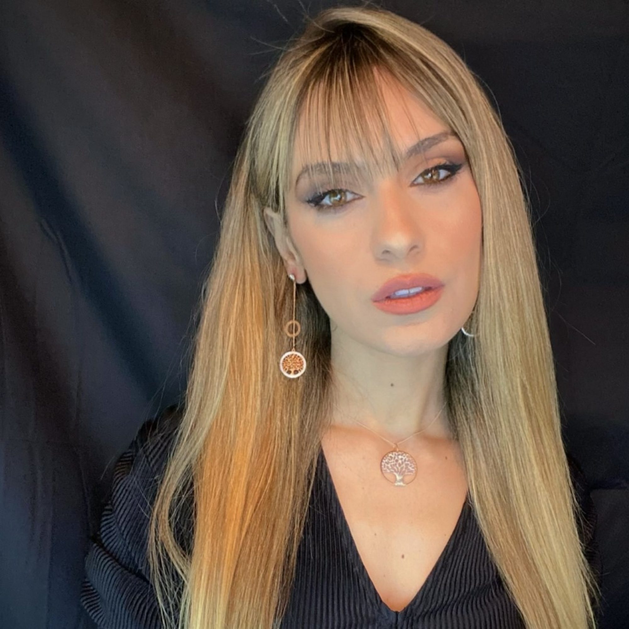 Κολιέ δέντρο της ζωής με γκλίτερ σε ροζ χρυσό