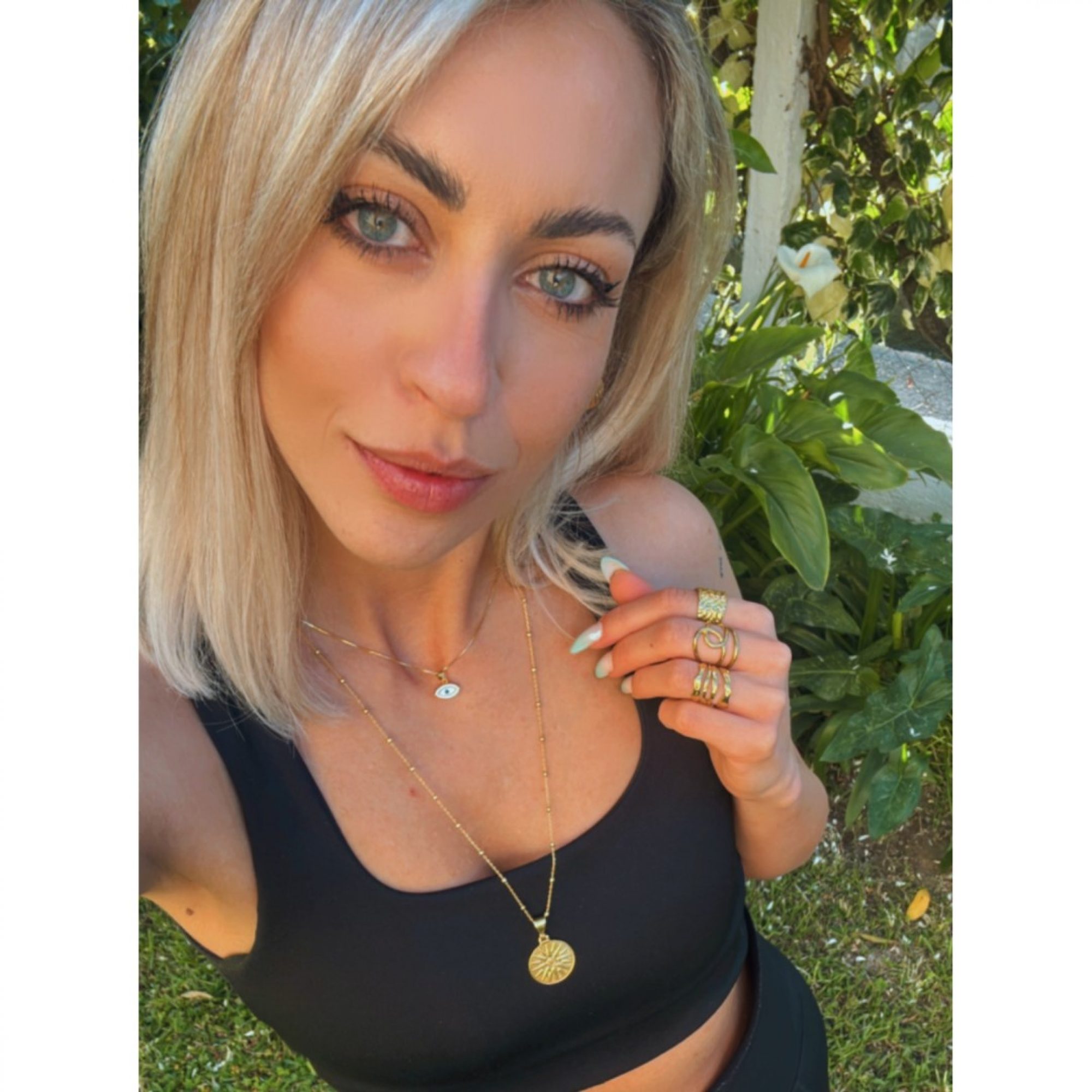 Κολιέ μάτι με πέτρες ζιργκόν και φίλντισι επίχρυσο