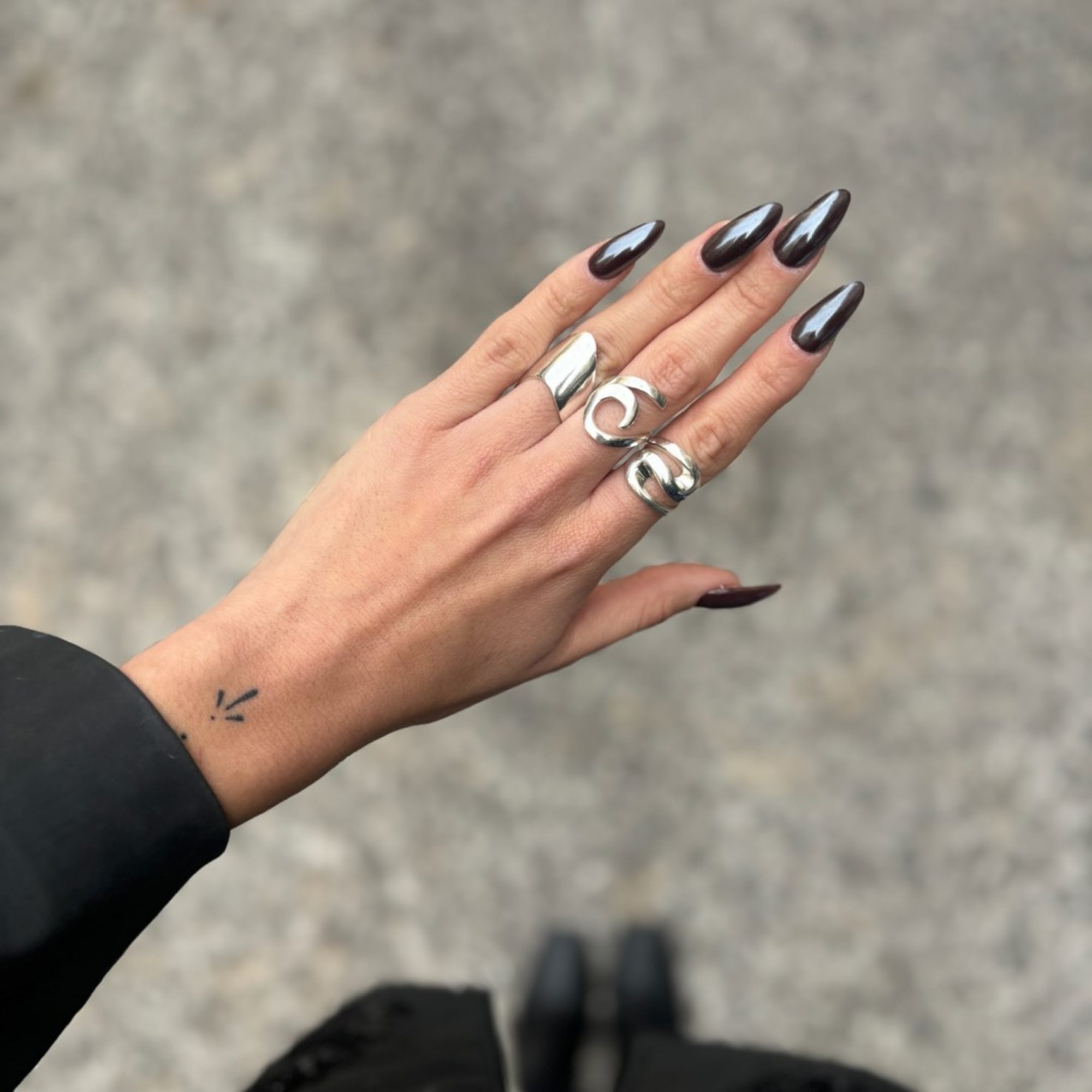 Silver polished ring