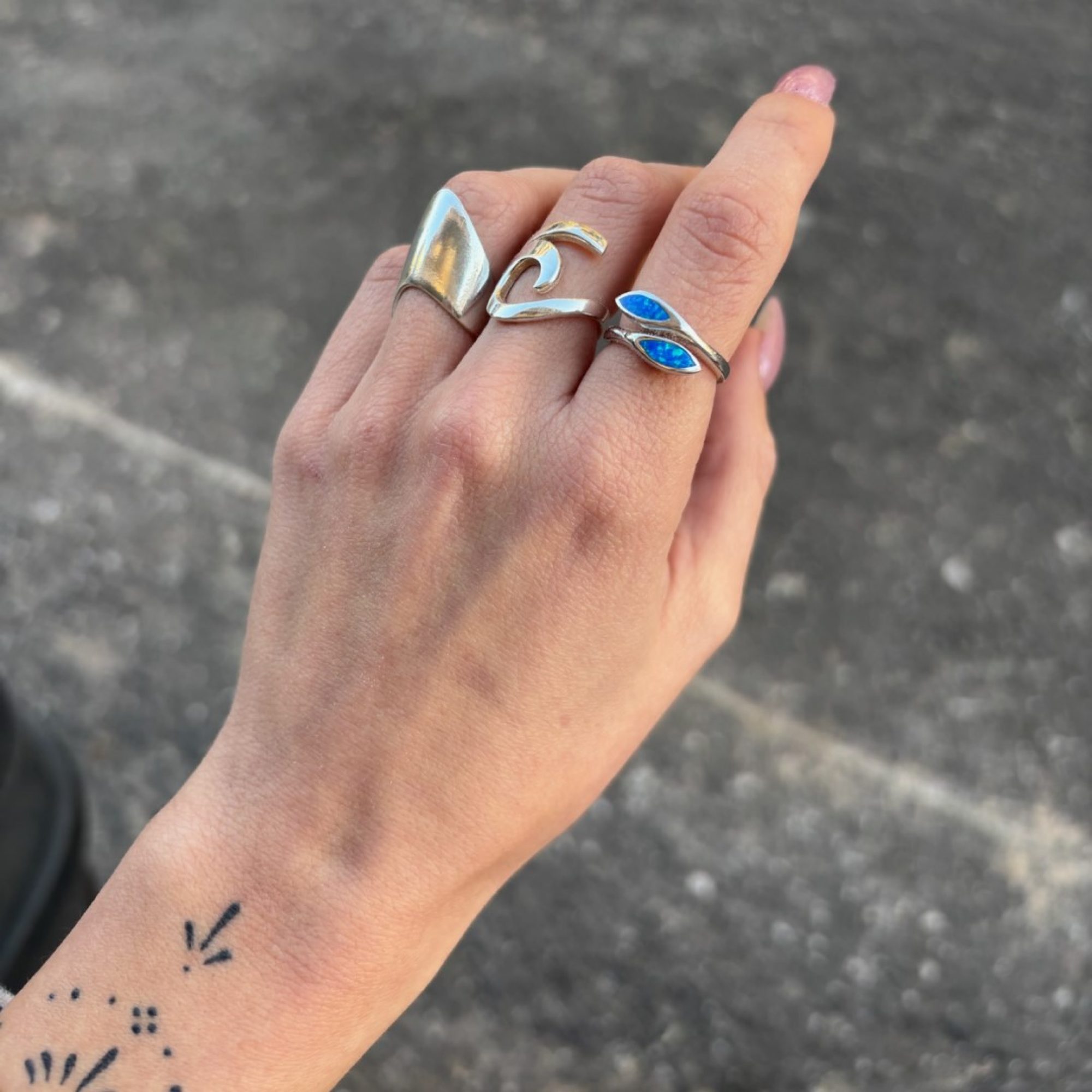 Silver polished ring