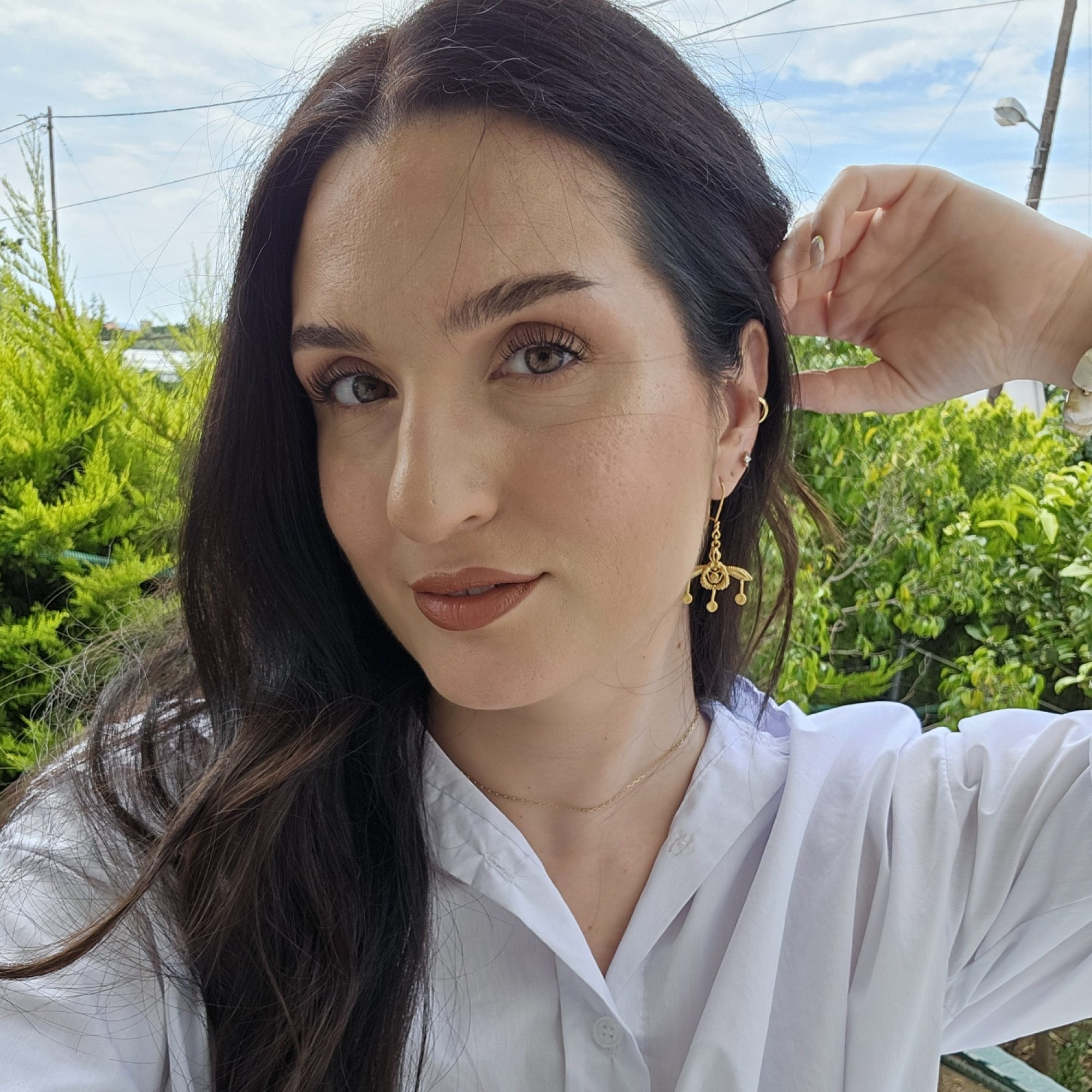 Gold plated Minoan bee earrings