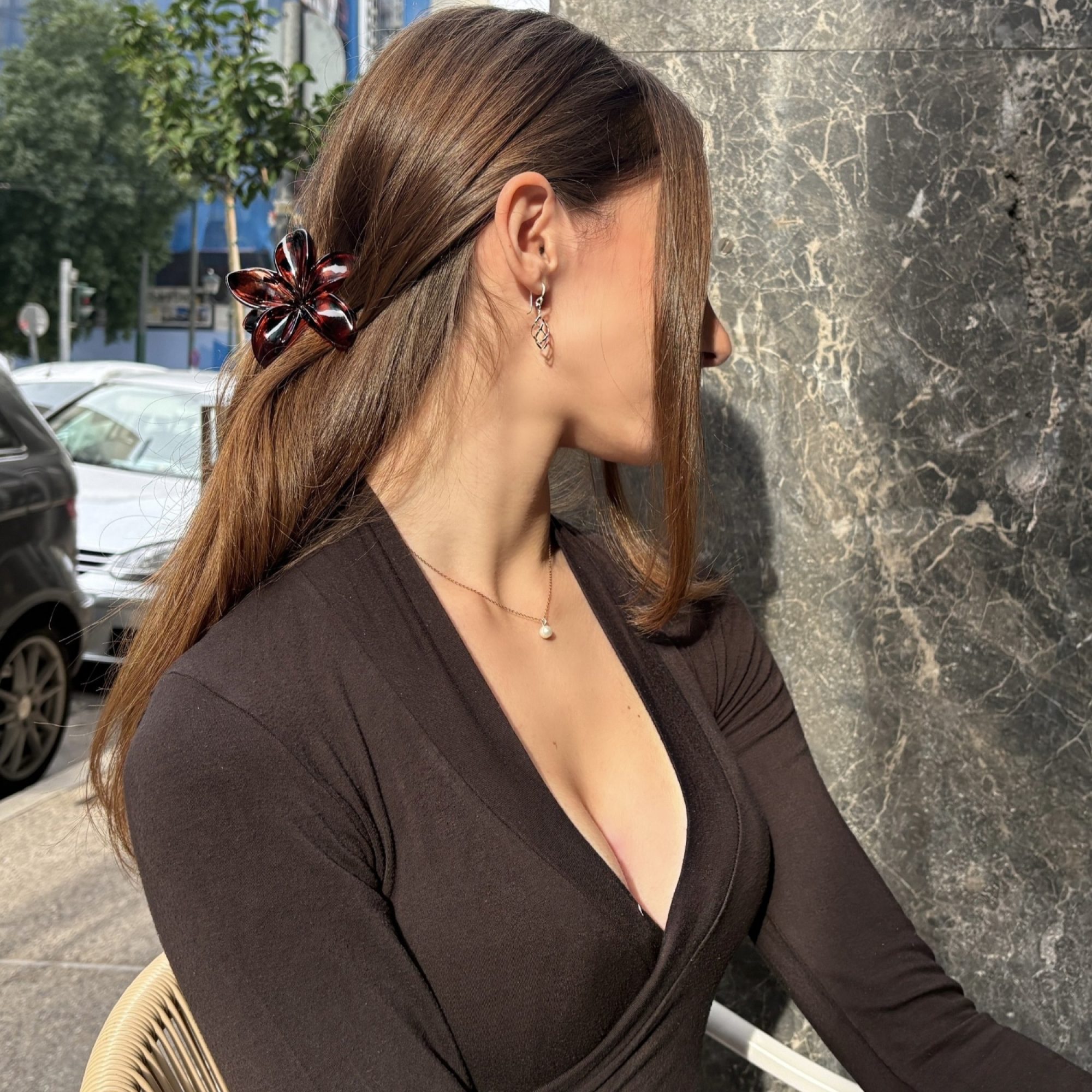 Silver dangle earrings