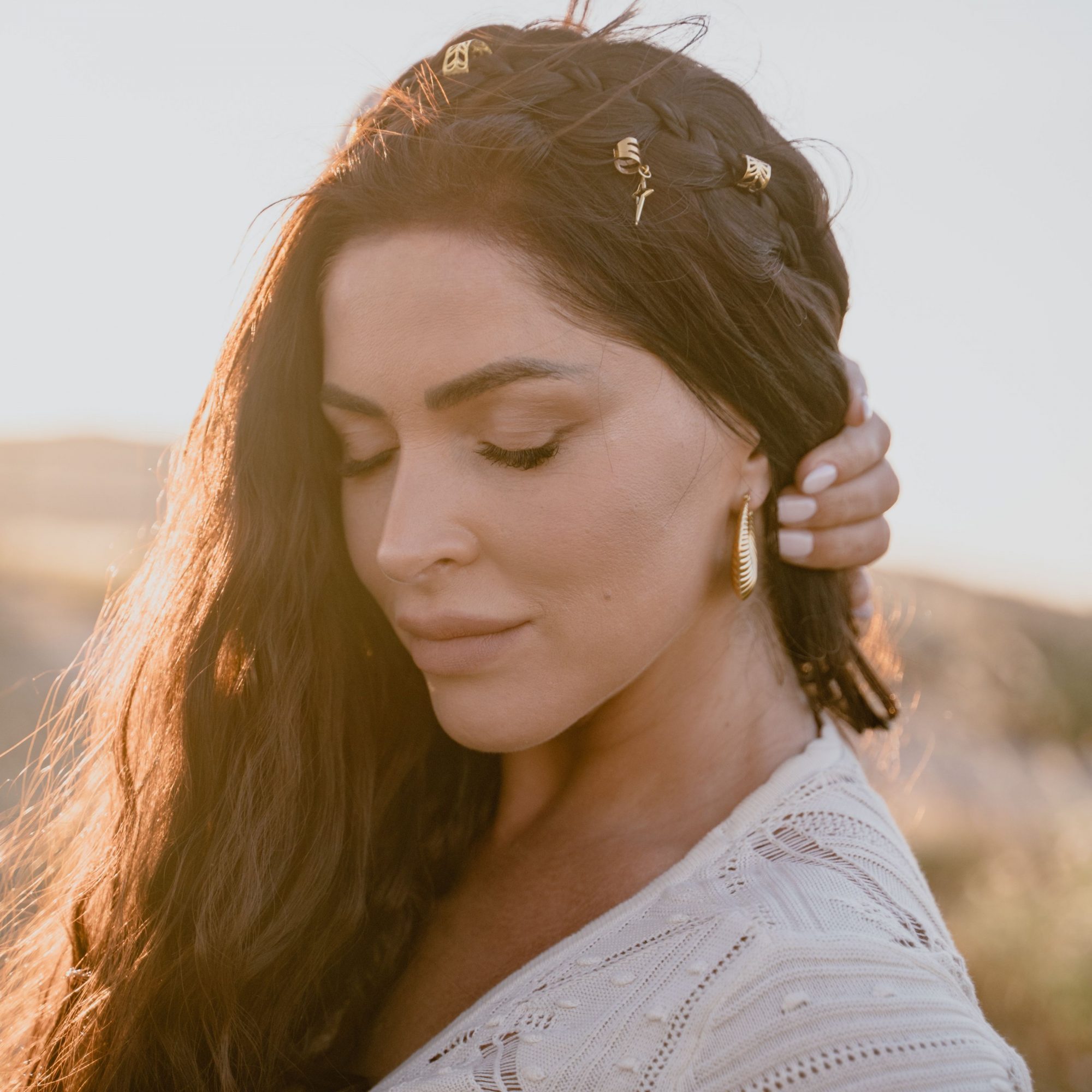 Gold plated steel hoops
