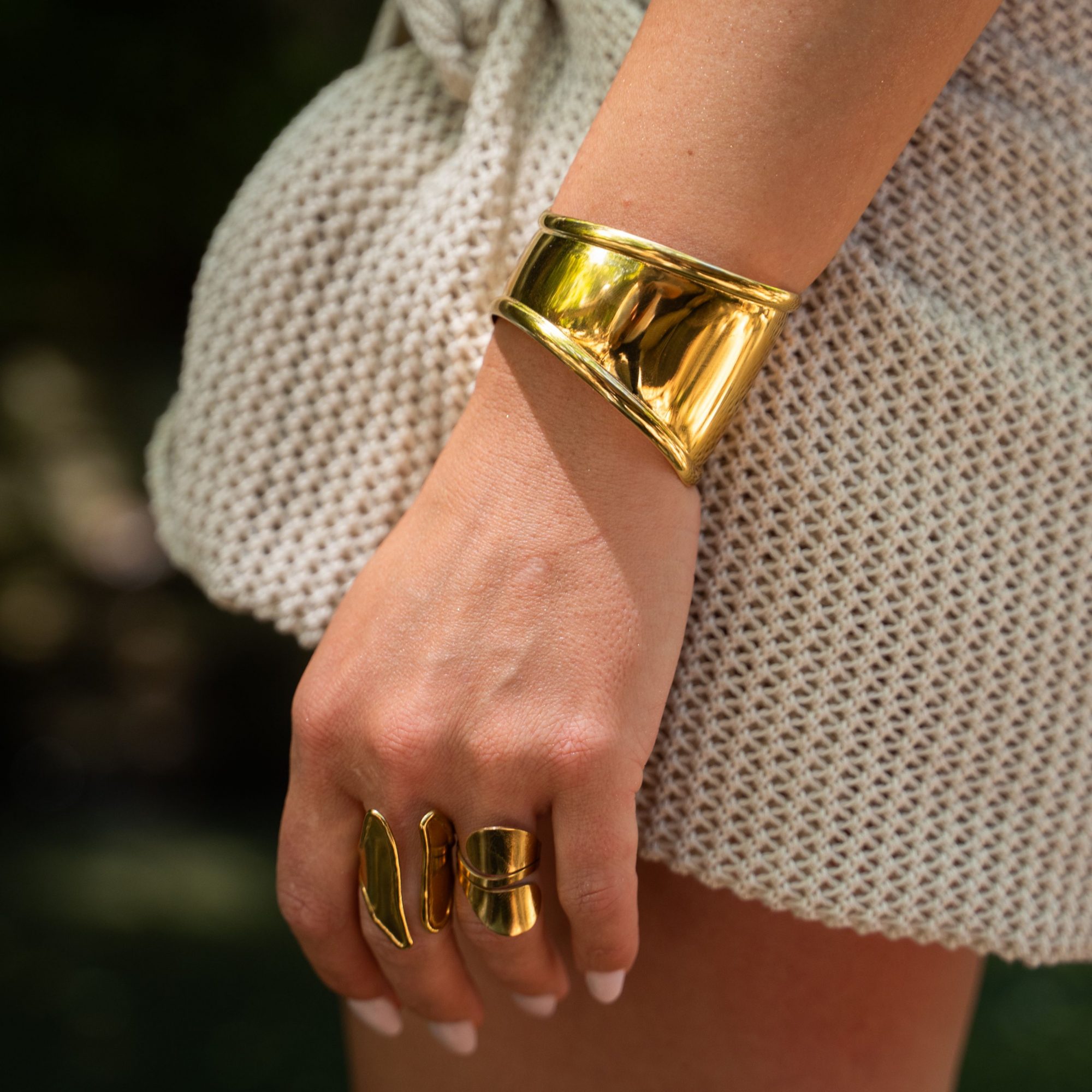 Gold-Plated Stainless Steel Polished Ring