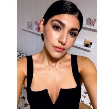 Κολιέ επίχρυσο με χρωματιστές πέτρες και αστεράκια