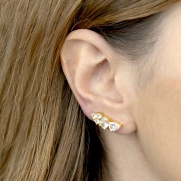 Σκουλαρίκια climbers με πέτρες ζιργκόν