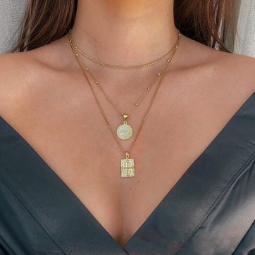 Αλυσίδα λαιμού με κόμπους επίχρυση