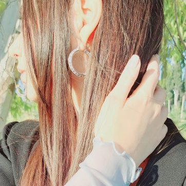 Σκουλαρίκια κρίκοι με πέτρες αμέθυστο