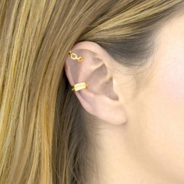 Σκουλαρίκια Ear cuffs αλυσίδα επίχρυσα