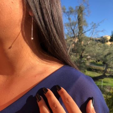 Σκουλαρίκια με μία αλυσίδα και αστέρι