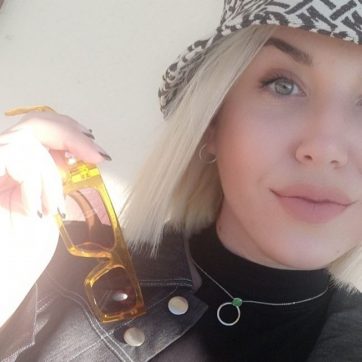 Κολιέ κύκλος με πράσινη πέτρα