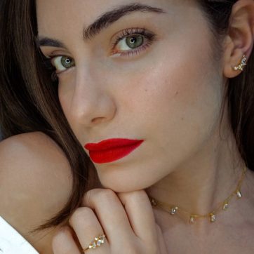 Σκουλαρίκια climbers με πέτρες ζιργκόν επίχρυσα