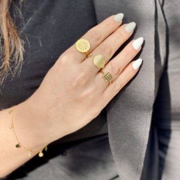 Δαχτυλίδι με αστέρι της Βεργίνας επιχρυσωμένο