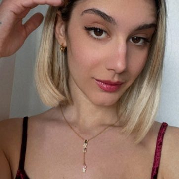 Κολιέ επίχρυσο με ζιργκόν και χρωματιστές πέτρες