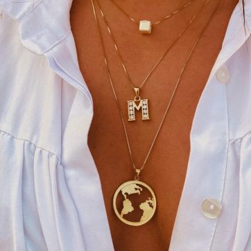 Κολιέ υδρόγειος επίχρυσο