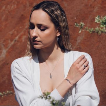 Σκουλαρίκια κρεμαστά με κλαδί ελιάς