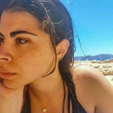 Σκουλαρίκια climbers με πέτρες ζιργκόν, αμέθυστο, ροζ κουάρτζ και τοπάζι