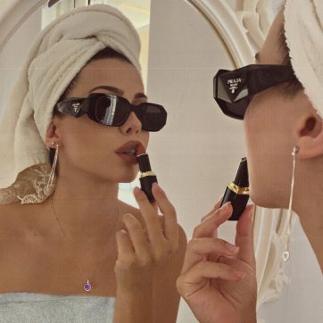 Σκουλαρίκια με δυο άνισες αλυσίδες και καρδιές