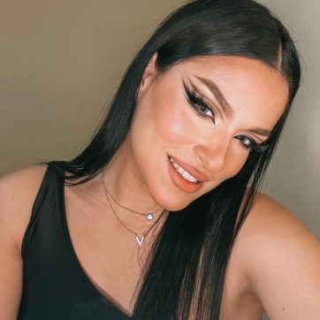 Κολιέ διπλό με μάτι και πέτρες ζιργκόν επίχρυσο