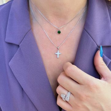 Σταυρός με ζιργκόν πέτρες