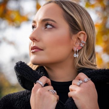 Σκουλαρίκια Ear Cuffs με πέτρες ζιργκόν