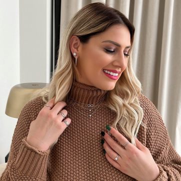 Διπλό κολιέ με πέτρες ζιργκόν