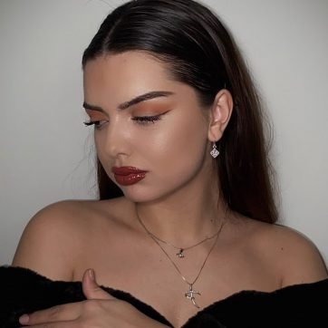 Σκουλαρίκια κρεμαστά με πέτρα ζιργκόν