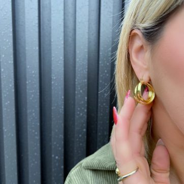 Κρίκοι επίχρυσοι διπλοί (25mm)