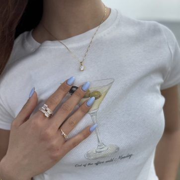 Κολιέ με πέτρα ζιργκόν επίχρυσο