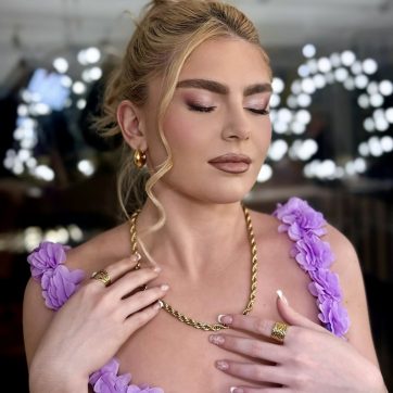 Δαχτυλίδι λουστρέ επίχρυσο ατσάλι