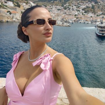 Κολιέ επίχρυσο ατσάλι με πέτρες